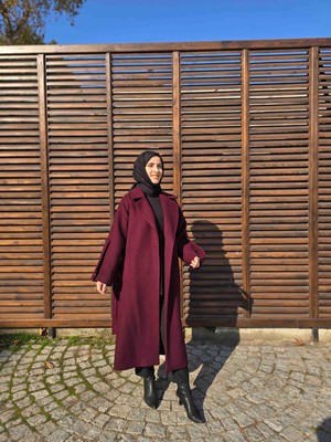 Nan'a Couture Kadın Kol Detaylı Oversize Kaban