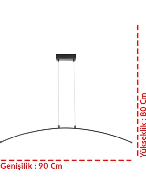 Eys Aydınlatma Ceku Siyah Boyalı 3 Renkli Led Aydınlatmalı Sarkıt Avize