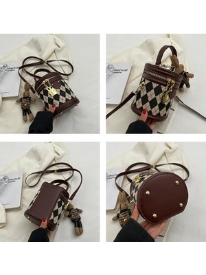 Crossbody Çanta Eşkenar Dörtgen Taşınabilir Kova Çanta (Yurt Dışından)