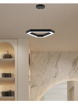 Hegza Lighting Fetta (Siyah Kasa, Doğal Beyaz) Ledli Modern Sarkıt LED Avize