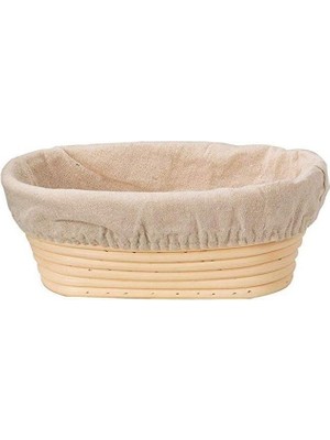 Fırıncı Market Bambu Hamur Mayalama Sepeti Oval Bezli 28X15X9 H cm