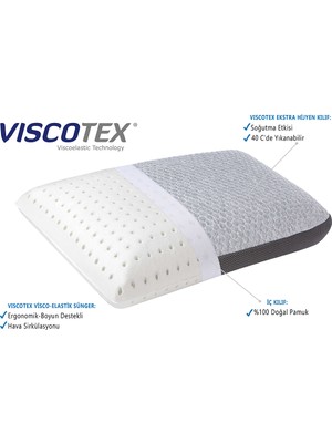 Viscotex Lif Kılıflı Hava Kanallı Visco Yastık 60X40X16