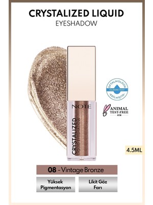 Crystalized Liquid Eyeshadow Likit Metalik Göz Farı - 08 Vintage Bronze