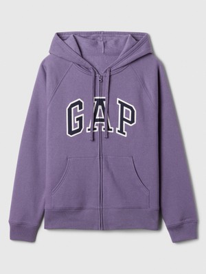 Gap Kadın Mor  Logo Fleece Fermuarlı Sweatshirt