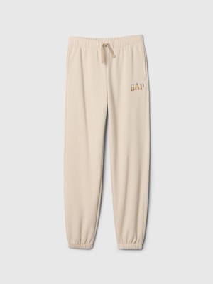 Gap Kız Çocuk Bej  Logo Relaxed Fleece Jogger Eşofman Altı