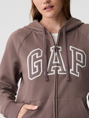 Gap Kadın Kahverengi  Logo Fleece Fermuarlı Sweatshirt