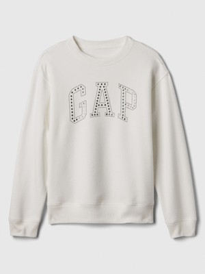 Gap Kadın Kırık Beyaz  Logo Bisiklet Yaka Fleece Sweatshirt