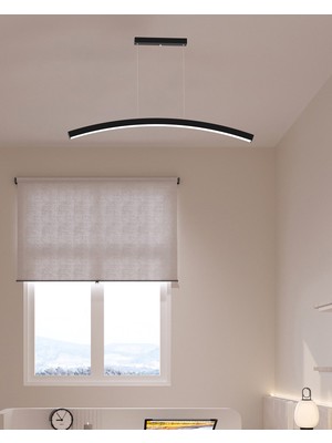 Hegza Lighting Luna (Siyah Kasa, Beyaz Işık) Ledli Modern Sarkıt LED Avize