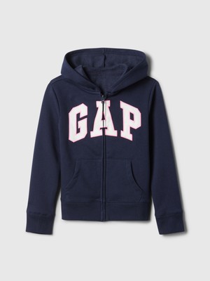 Gap Kız Çocuk Lacivert  Logo Fermuarlı Sweatshirt