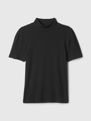 Gap Kadın Siyah Modern Balıkçı Yaka T-Shirt