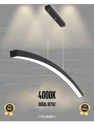 Hegza Lighting Luna (Siyah Kasa, Doğal Beyaz) Ledli Modern Sarkıt LED Avize