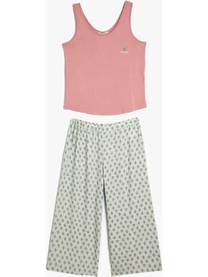 Koton Pijama Takımı Baskı Detaylı Viskon Kumaş