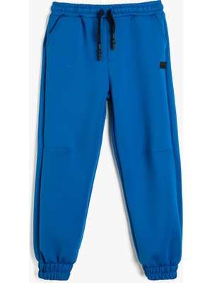 Koton Jogger Eşofman Altı Erkek Çocuk Beli Bağlamalı Lastikli Paça Lacivert Örme Kumaş