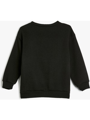 Koton Oversize Basic Sweatshirt Uzun Kollu Bisiklet Yaka Şardonlu