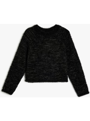 Koton Basic Triko Kazak Uzun Kollu Bisiklet Yaka