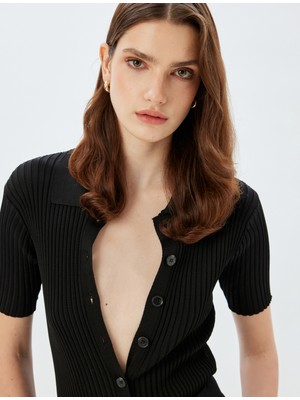 Koton Polo Yaka Triko Yelek Kısa Kollu