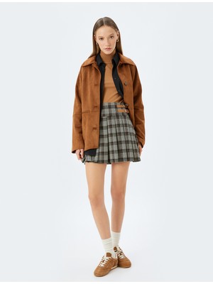 Koton Mini Kemer Detaylı Pileli Etek