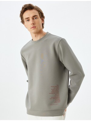 Koton Bisiklet Yaka Pamuk Karışımlı Atatürk Baskılı Sweatshirt