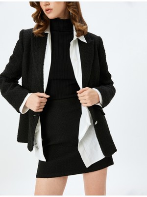 Koton Standart Bel Slim Fit Mini Tüvit Etek