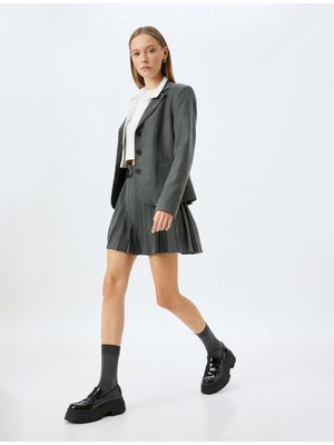 Koton Pileli Kemer Detaylı Mini Etek