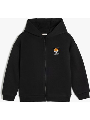 Koton Kapşonlu Sweatshirt Uzun Kollu Fermuar Kapamalı