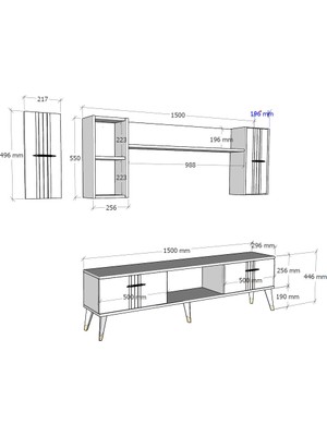 Demonte Decor Assel Şömineli Tv Ünitesi Takımı