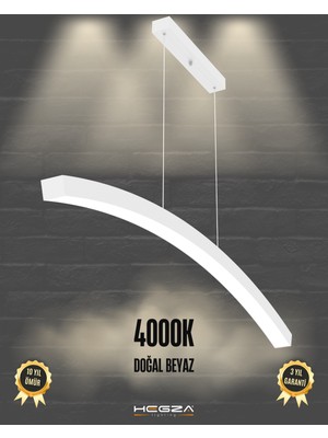 Hegza Lighting Luna (Beyaz Kasa, Doğal Beyaz) Ledli Modern Sarkıt LED Avize