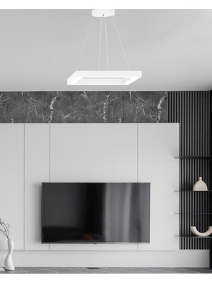 Hegza Lighting Quattro (Beyaz Kasa, Beyaz Işık) Ledli Modern Sarkıt LED Avize