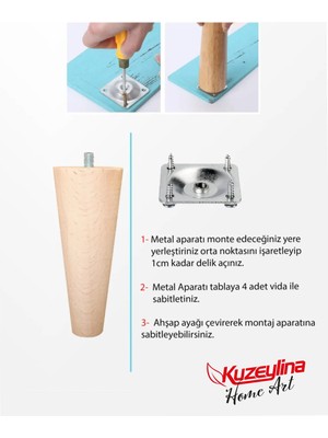 Kuzeylina Koltuk - Baza - Sehpa - Mobilya Ayağı - Ahşap - Uzunluk 18 cm Çap 3.6 cm - 1 Adet