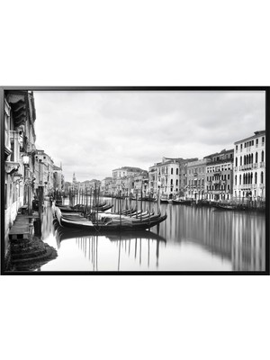 Hobiurun Çerçeveli resim, çok renkli, 200x140 cm, Canal Grande, siyah
