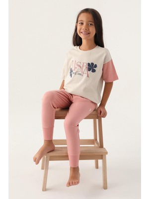 U.S. Polo Assn. U.s. Polo ASSN.1809 Lisanslı Rose Bej Kız Çocuk Pijama Takımı