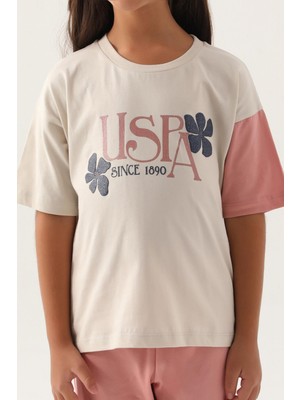 U.S. Polo Assn. U.s. Polo ASSN.1809 Lisanslı Rose Bej Kız Çocuk Pijama Takımı