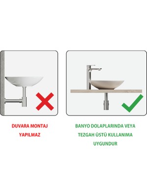 Aqua Bagno Minizia Tezgah Üstü Çanak Lavabo,batarya Deliksiz,40 cm Beyaz