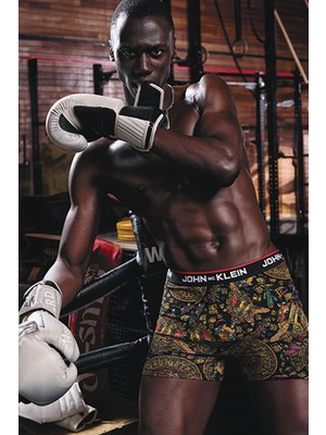 Cazibella Antik Daire Desen Lastikli Erkek Boxer