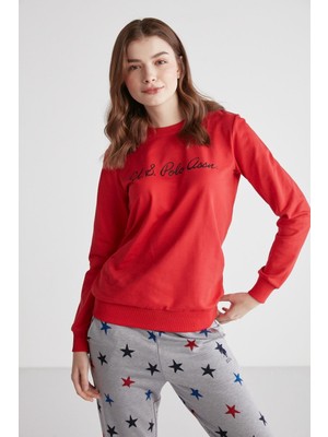 U.S. Polo Assn.  Assn 16958 Kadın Kırmızı Patlı Pijama Takım