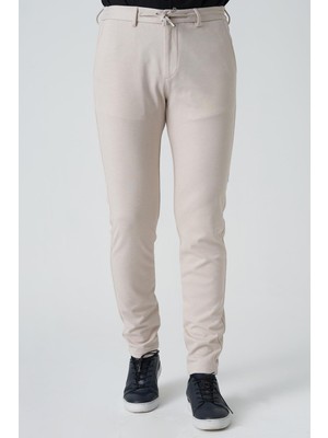 White Stone Barcelos P1035 Regular Fit Semanta Likralı Orme Jogger Pantolon Taş