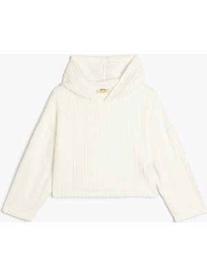 Koton Kapşonlu Sweatshirt Uzun Kollu Dokulu