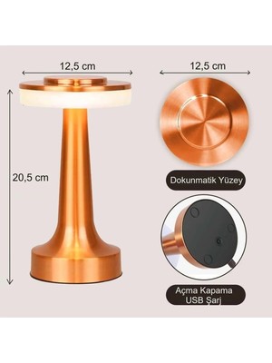 UmoTech Ayarlanabilir Parlaklık ve 10W LED Bakır Renkli Masa Lambası Modern Tasarım Aydınlatma