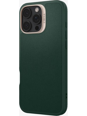 Spigen Ciel by CYRILL Apple iPhone 16 Pro Max ile Uyumlu MagSafe Kılıf Kajuk Mag Hava Kanalı Teknolojisi™ Askeri Sınıf Koruma Forest Green Vegan Deri Kapak - ACS08398