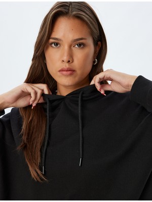 Koton Kapşonlu Sweatshirt Basic Uzun Kollu Üç Iplik Pamuklu