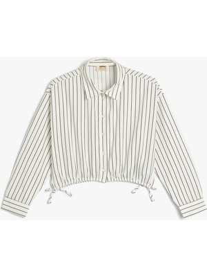 Koton Gömlek Uzun Kollu Beli Bağlamalı Pamuklu