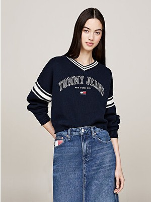 Tommy Hilfiger Tjw Crp Varsıty V-Neck Sweater