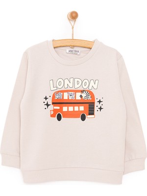 HelloBaby HelloBaby Basic Az Şardonlu London Temalı Sweatshirt Erkek Bebek
