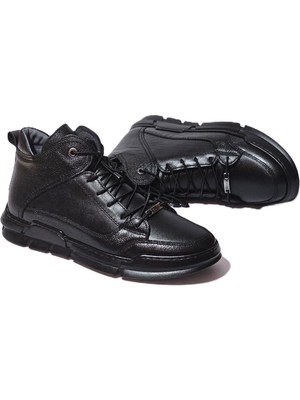 Erkek Bot Içi Yünlü Tabanı Saf Kauçuk Hakiki Deri Özel Kuzu Tüylü Bot