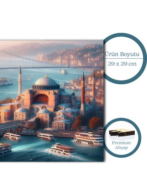 Pinecone Boğazın Incisi Ayasofya Ahşap Puzzle Yetişkin Benzersiz Parçalı Yapboz Puzzle Yapıştırıcılı S1-13