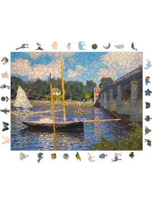 Pinecone Claude Monet Argenteuil Köprüsü Ahşap Puzzle Yetişkin Benzersiz Parçalı Yapboz Puzzle R1-15