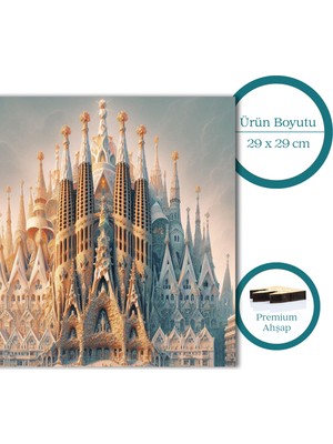 Pinecone La Sagrada Familia Ahşap Puzzle Yetişkin Benzersiz Parçalı Yapboz Puzzle Yapıştırıcılı S1-20