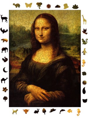 Pinecone Mona Lisa Ahşap Puzzle Yetişkin Benzersiz Parçalı Yapboz Puzzle Yapıştırıcılı R1-16