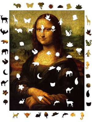 Pinecone Mona Lisa Ahşap Puzzle Yetişkin Benzersiz Parçalı Yapboz Puzzle Yapıştırıcılı R1-16