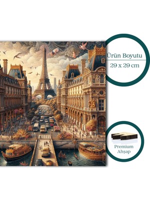 Pinecone Masalsı Şehir Paris Ahşap Puzzle Yetişkin Benzersiz Parçalı Yapboz Puzzle Yapıştırıcılı S1-16